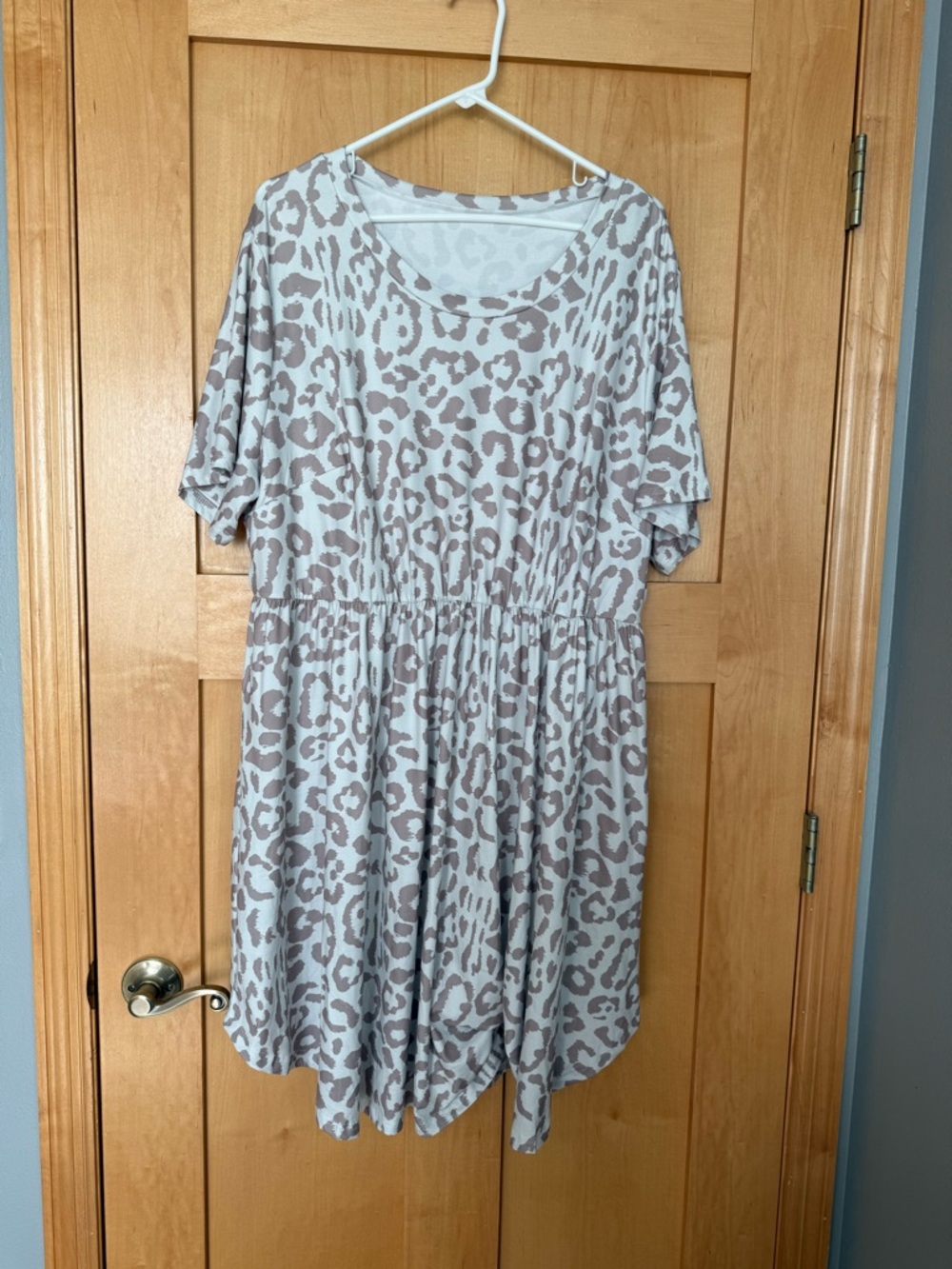 SHEIN Taupe Leopard Print Mini Dress